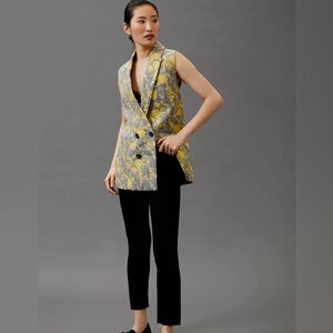 Anthropologie Floral Long Vest